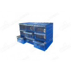 Пластиковый короб 501-А, синий/прозрачный