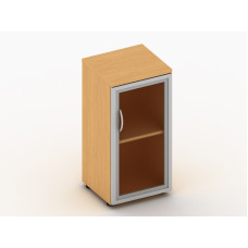 Шкаф узкий низкий закрытый-стекло матовое в профиле МДФ 25/132.01PR