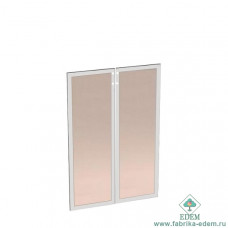 Двери стеклянные в алюминиевой рамке (2 шт.) без ручек